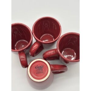 Corsica Tabletops Unlimited Hand Painted Coffee Mug Red Set of 4‎
